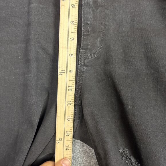 Judy Blue Jeans Womens Size 14W Black Boyfriend Fit Distressed Grunge Gothic - Picture 6 of 10